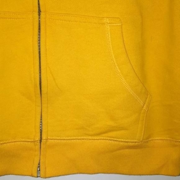 OshKosh B'Gosh Yellow Full Zip Hoodie Navy Blue Logo Boys Size 14 - Picture 6 of 8